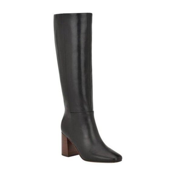 Calvin Klein Womens 9.5M Leather Arista Block Heel Square Toe Dress Boots $229 - Picture 1 of 6